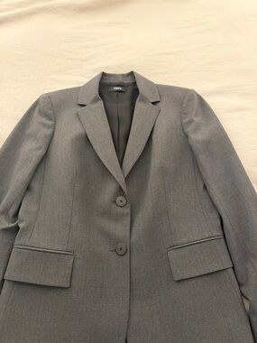 Theory Women's Gray Tailored Two-Button Blazer